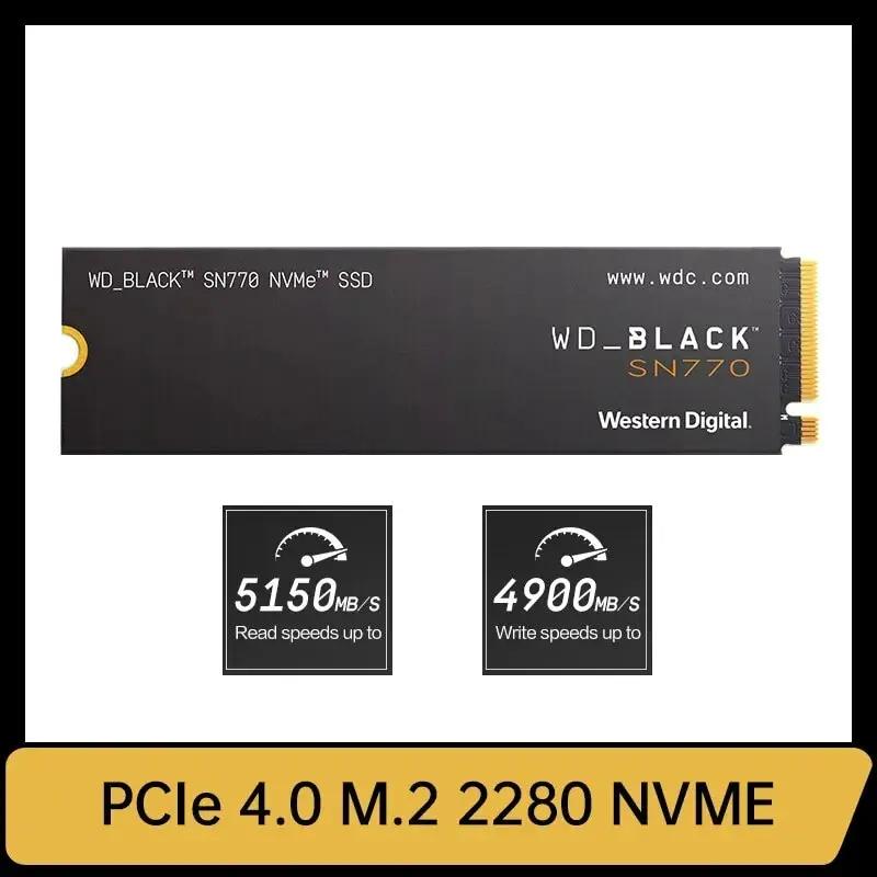    ָ Ʈ ũ, WD SN770, 500GB, 1TB, 2TB SSD, NVMe Gen4 PCIe M.2 2280 PCIe 4.0 X4 ̺, PS5 ũž